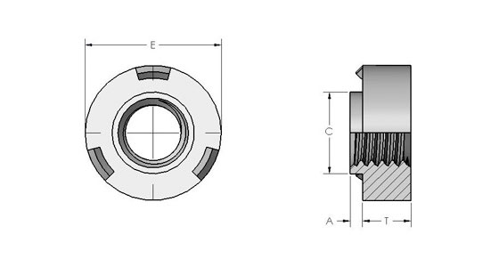 Spiralock Self-Clinching Projection Weld Nuts