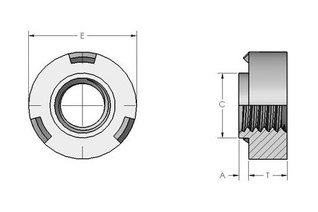 Spiralock Self-Clinching Projection Weld Nuts